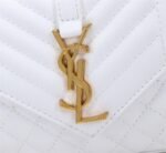 Saint Laurent Envelope Small Bag In Mix Matelassé Grain De Poudre Embossed White 600195Bow919207 - Image 6