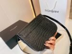 Saint Laurent Kaia Medidum Embossed Leather Black Gold Bag 23Cm - Image 6
