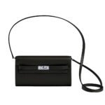 Hermes Kelly Classique To Go Wallet Black Silver Hardware 19Cm H080253Ck89