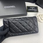 Chanel Quilted Classic Long Flap Wallet With Silver Hardware Black 19Cm - Image 3