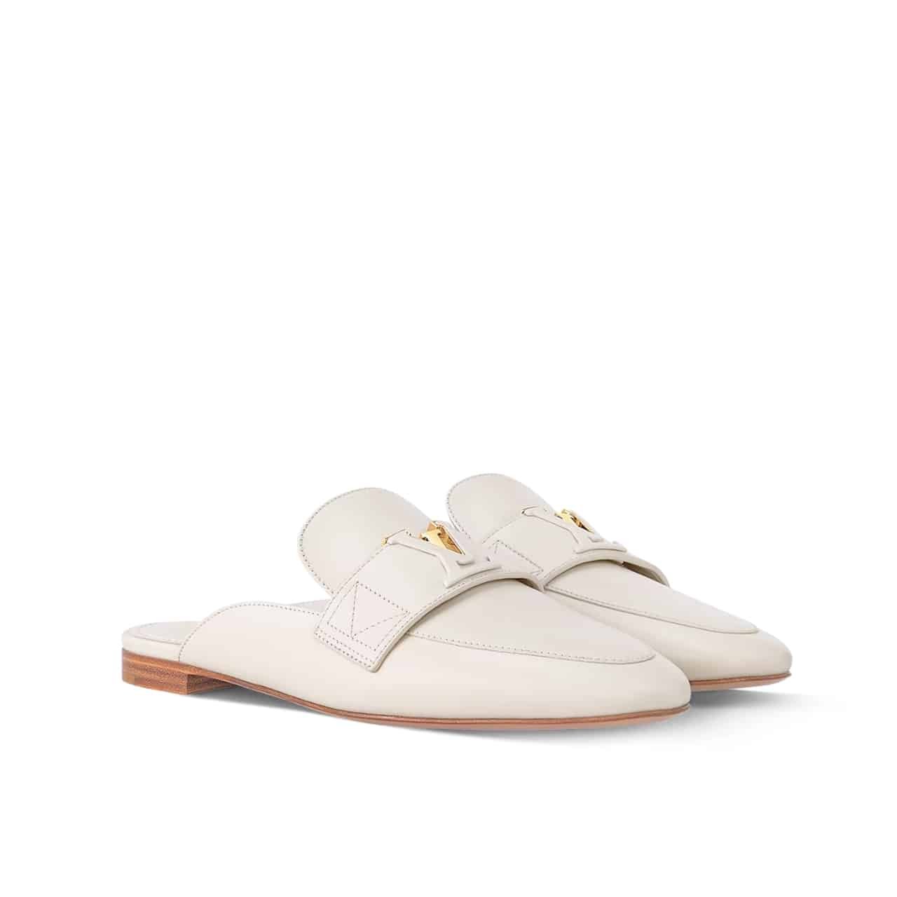 36-16 Louis Vuitton Mare Open Back Loafer White - Image 1