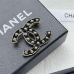Chanel Cc Brooch Black With Many Small Stars - Image 6