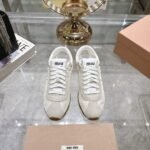 Miumiu Plume Suede Sneaker White 5E114E 054 F0009 F 005 - Image 2