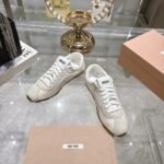 Miumiu Plume Suede Sneaker White 5E114E 054 F0009 F 005 - Image 3