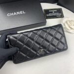 Chanel Quilted Classic Long Flap Wallet With Silver Hardware Black 19Cm - Image 2