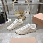 Miumiu Plume Suede Sneaker White 5E114E 054 F0009 F 005 - Image 4