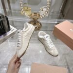 Miumiu Plume Suede Sneaker White 5E114E 054 F0009 F 005 - Image 5