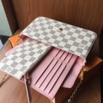 Louis Vuitton Félicie Pochette Damier Azur Canvas Pink 21cm N63106 - Image 4