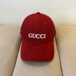 Gucci Embroidered Cotton Baseball Cap Red - Image 2