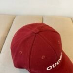 Gucci Embroidered Cotton Baseball Cap Red - Image 4