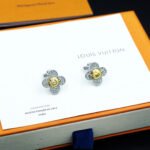 Louis Vuitton Vivienne Earrings White And Yellow Gold Q16742 - Image 6