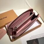 Miumiu Matelassé Nappa Wallet Pink 19Cm - Image 5