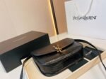 Saint Laurent Kaia Medidum Embossed Leather Black Gold Bag 23Cm - Image 8