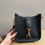 Miu Miu Carabiner Detail Shoulder Bag Black 21Cm - Image 2