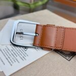 Gucci Belt With Square Buckle And Interlocking G Silver Metal Brown 35Mm - Image 5