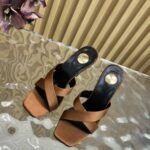 Saint Laurent Opyum Mules In Satin Crepe Manioc Brown 8189319Qab12215 - Image 4