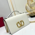 Valentino Garavani Vlogo Signature Grainy Wallet With White Black 22Cm - Image 3