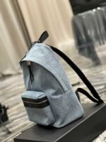 Saint Laurent City Denim Backpack Bags Blue - Image 7