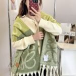 Loewe Anagram Scarf In Wool Green F811257X79 8425 - Image 4