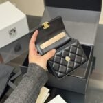 Chanel Mini Matelasse Top Handle Gold Hardware Black 12Cm - Image 3