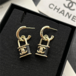 Chanel Padlock Drop Earrings With Black Enamel Abg000 B20851 U1561 - Image 2