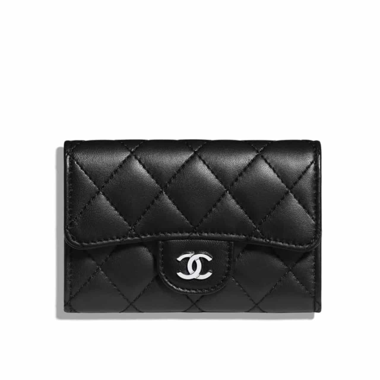 47-21 Chanel Classic Card Holder Quilted With Silver Hardware Black 11Cm Ap0214 Y01480 C3906 - Image 1
