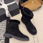 Chanel Suede Ankle Boots Black G45941 B17918 94035 - Image 5