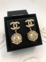 Chanel Gold Caged Pearl Earrings - Image 5