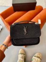 Saint Laurent Niki Medium Quilted Suede Shoulder Bag Black - Image 7
