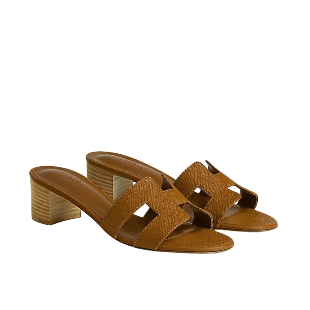 5-3-1 Hermes Oasis Sandals Brown Leather H222203Z 20370 - Image 1