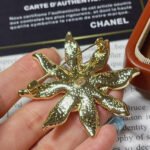 Chanel Brooch Metal Gold And Crystal - Image 5