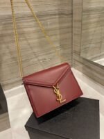 Saint Laurent Cassandra Chain Crossbody Bag Wine Red 582334Bowaw6476 - Image 5