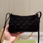 Gucci Gg Emblem Super Mini Bag Black Gg Grainy Leather 23Cm 815278 Aaeem 1000 - Image 2