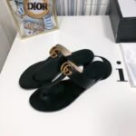 Gucci Double G Thong Leather Black ‎497444 A3N00 1000 - Image 6