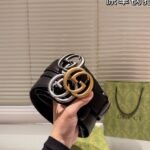 Gucci Belt With Interlocking G Buckle Black Leather 774153 0Ya0V 1000 - Image 3