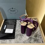 Prada High Heeled Satin Sandals Violet 1Xp48B 049 F0030 F 135 - Image 6