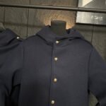 Celine Hooded Triomphe Coat In Wool Felt Navy 2W97C863C 07Mr - Image 6