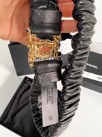 Chanel Women’S Cc Gold Belt With Pearls 30Mm - Image 4