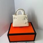 Hermes Mini Kelly Bag Epsom White Gold Hardware 20Cm - Image 3