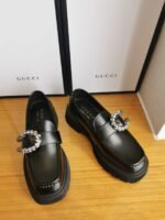 Gucci Women’S Leather Loafers With G Black - Image 5