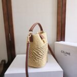 [Super Vip 1:1] Celine Small Louise Bucket In Raffia Natural And Tan 19Cm 119742Gns 02Nt - Image 3