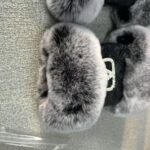 Valentino Garavani Vlogo Signature Fingerless Black Gloves With Fur Trim - Image 6
