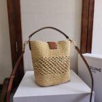 [Super Vip 1:1] Celine Small Louise Bucket In Raffia Natural And Tan 19Cm 119742Gns 02Nt - Image 4