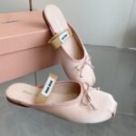 Miumiu Satin Ballerina Mules Orchid Pink 5F451E Qu6 F0615 F 005 - Image 2