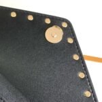 Valentino Garavani Rockstud Raffia Clutch Bag In Black 28Cm - Image 6