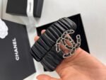 Chanel Cc Elastic Belt Leather With Silver Metal 30Mm - Image 7