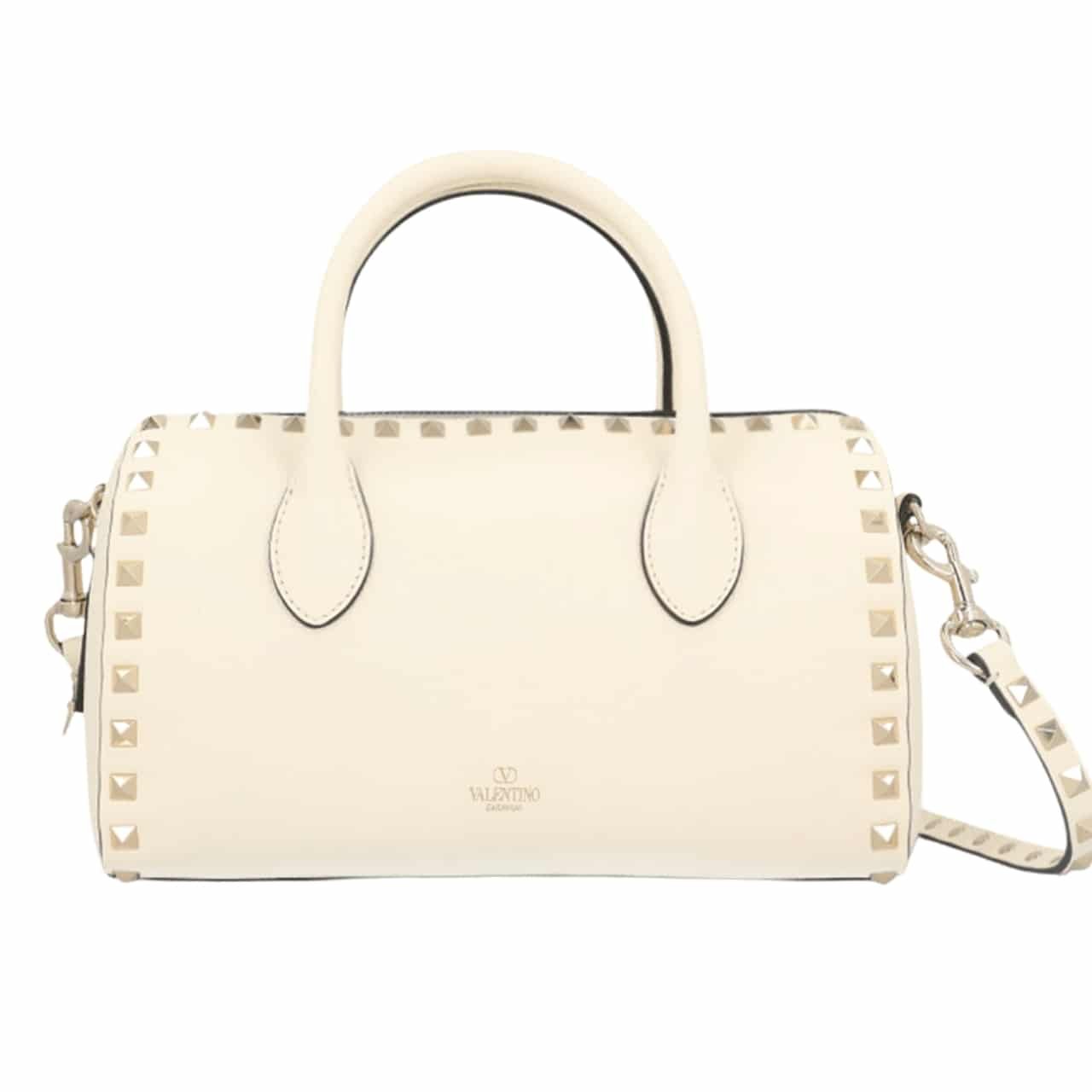 82-1-5 Valentino Caravani Bolsas Rockstud Granato White 24Cm - Image 1