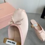 Miumiu Satin Ballerina Mules Orchid Pink 5F451E Qu6 F0615 F 005 - Image 7