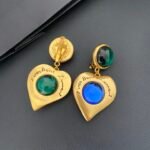 Saint Laurent Heart Drop Earrings In Gold Metal - Image 6