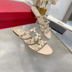 Valentino Garavani Rockstud Flat Slide Sandal Beige 5W2S0C49Vod P45 - Image 4
